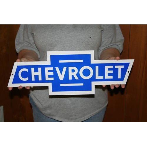 GM Chevrolet Vintage Chevy Bowtie Metal Sign (21" x 7")