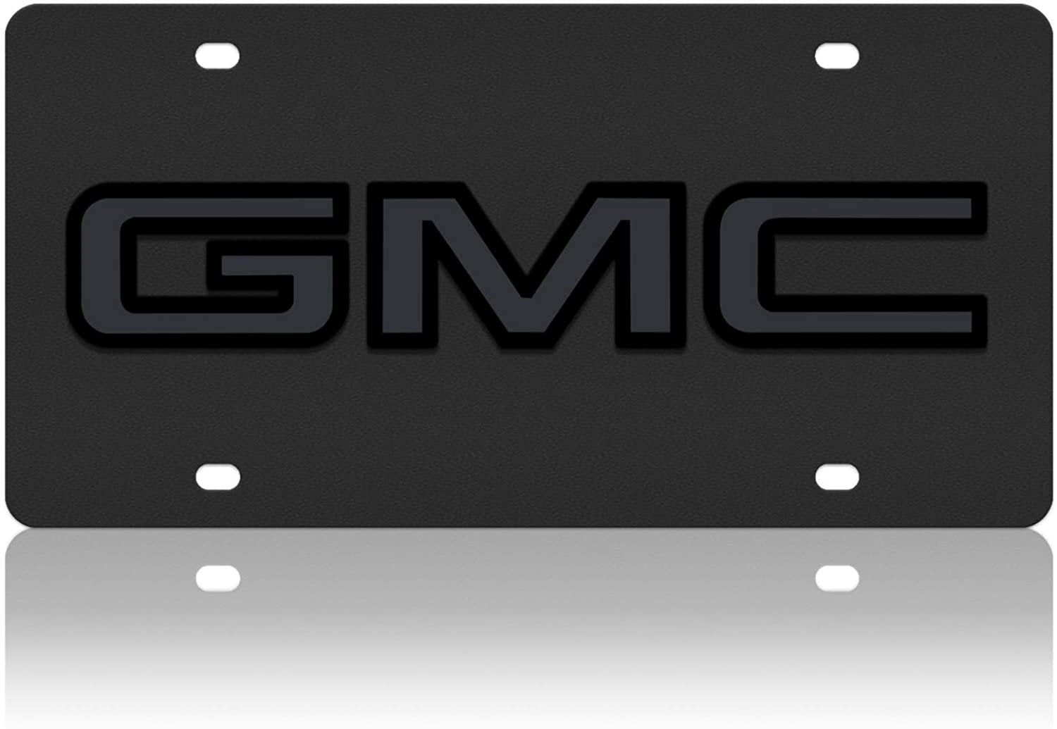 GMC License Plate - Carbon Steel with Black Logo