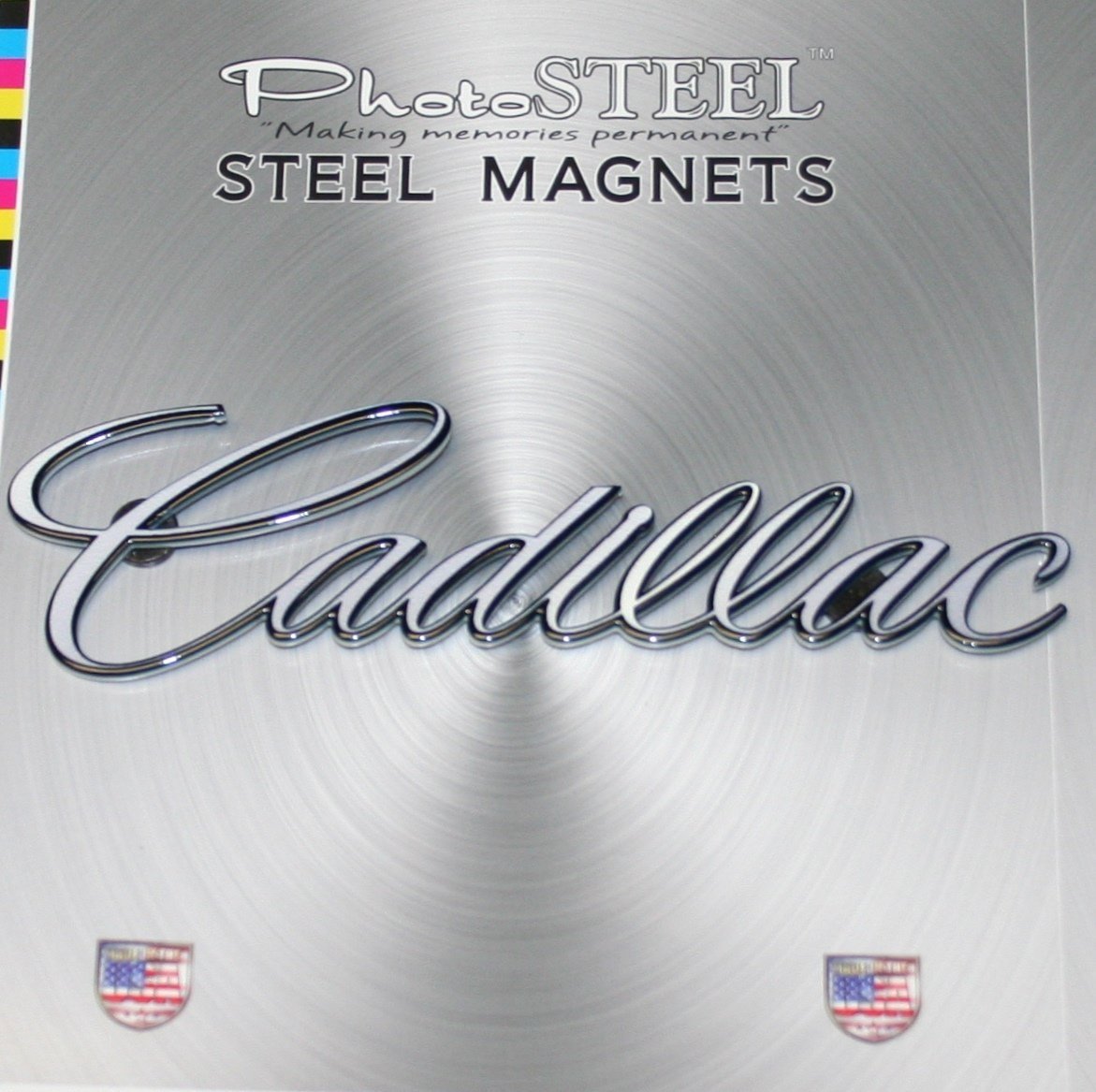 Cadillac Script Metal Emblem Magnet Emblem 6" x 1.5"