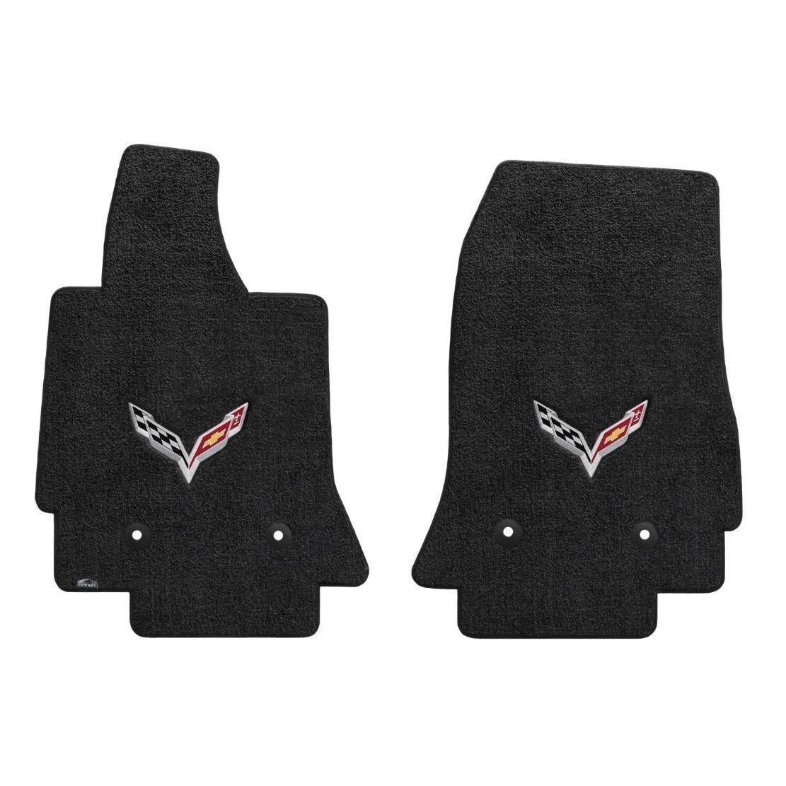 2014-2017 C7 Corvette Stingray Floor Mats w/ Flags: Black-SR1 Performance