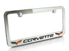 C6 Corvette License Plate Frame - Chrome with Double Logo & Script
