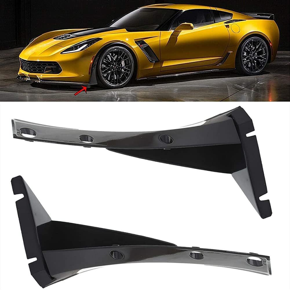 Corvette Stage 3 Front Bumper Canards for GM Splitter - Carbon Flash : C7 Z06, Grand Sport