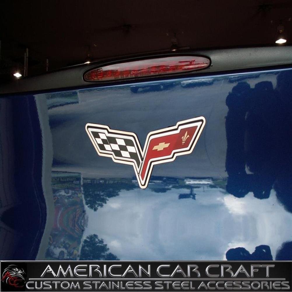 Corvette C6 Emblem Trim Ring Polished 2 Pc. Set : C6,Z06,ZR1, Grand Sport-SR1 Performance