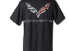 C7 Corvette Logo Flag T-shirt : Charcoal