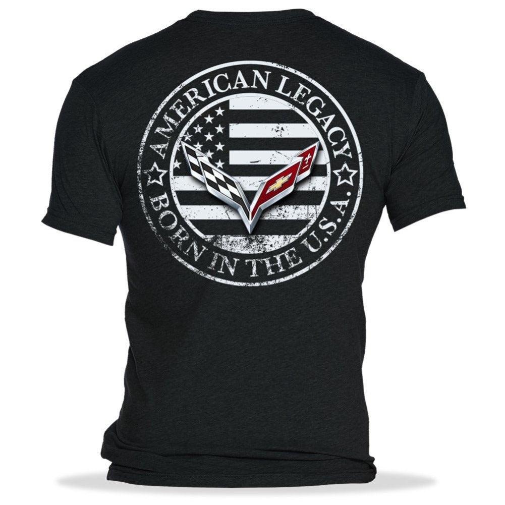 C7 Corvette Born in The USA American Legacy Men's T-Shirt - Black