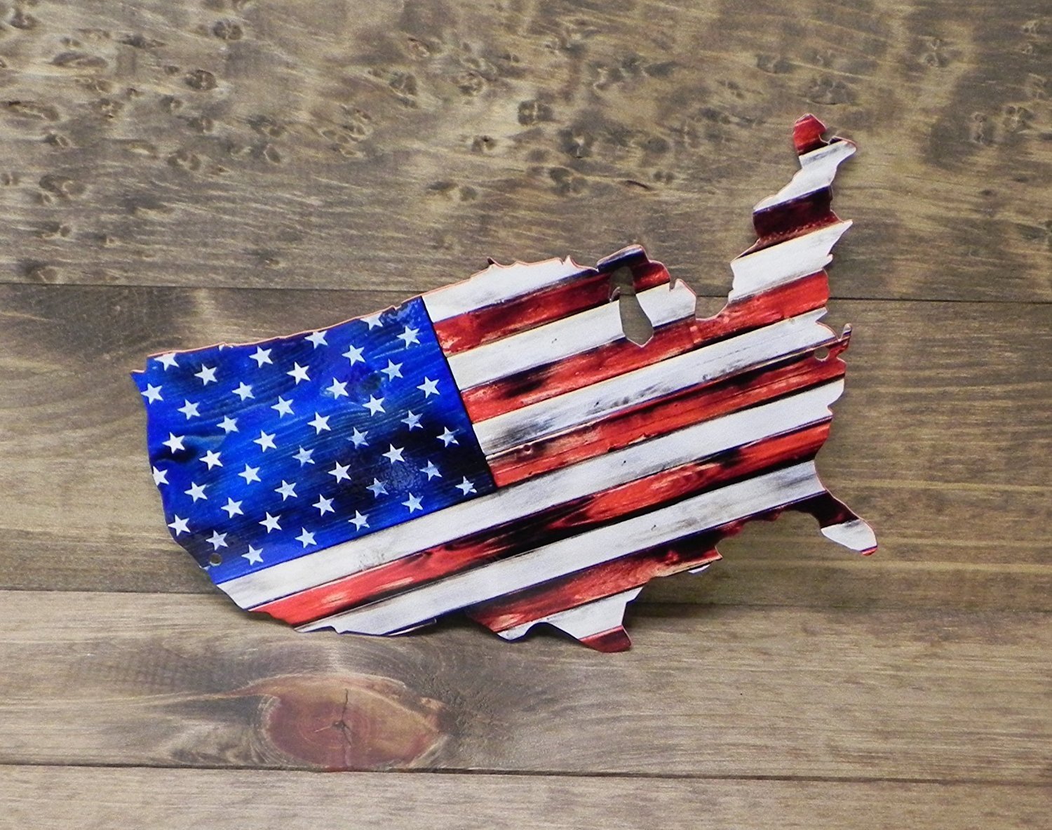 American Flag Full USA Metal Sign (24" x 14")