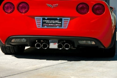 Corvette Exhaust Plate - Billet Chrome with C6 Logo for NPP or Corsa Exhaust : C6