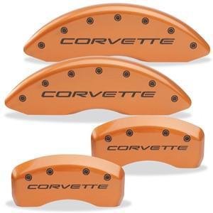 Corvette Brake Caliper Cover Set (4) - Body Color Matched with Black Bolts and Script : 2005-2013 C6 only