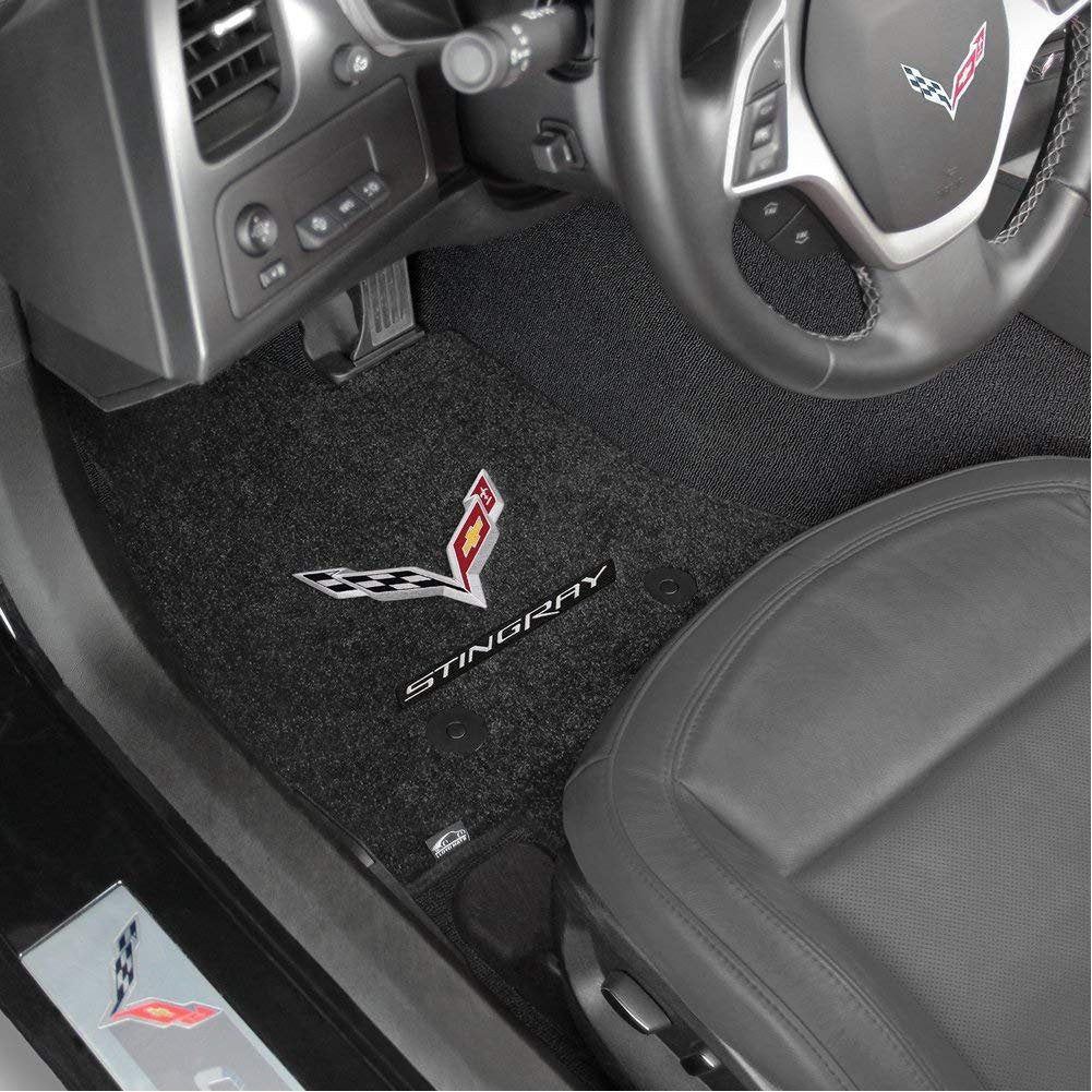 Lloyd Mats C7 Corvette Stingray Floor Mats with C7 Crossed Flags & Stingray Script : Dark Gray-SR1 Performance