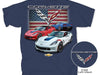 C7 Corvette Grand Sport USA Flag T-Shirt - Blue