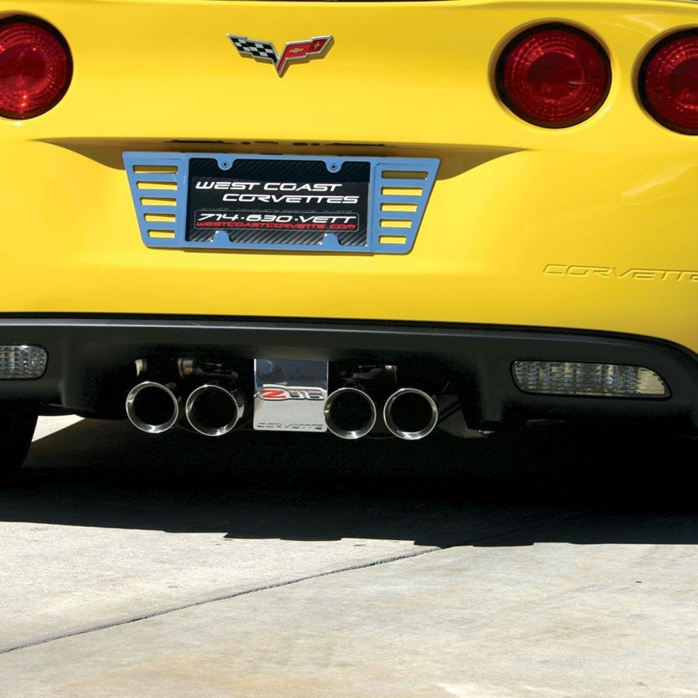 Corvette Exhaust Plate - Billet Chrome with C6 Z06 Logo : Z06