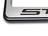 2014 C7 Corvette Stingray License Plate Frame - Chrome w/Stainless Steel Overlay & Carbon Fiber "STINGRAY" Script