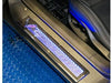 C7 Corvette Door Sill Carbon Fiber Overlay w/Polished Trim & BLUE LED Lighting