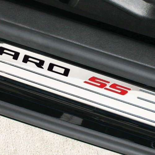 Camaro Door Sill Plates - Billet Aluminum : Chrome (Bowtie Logo)-SR1 Performance