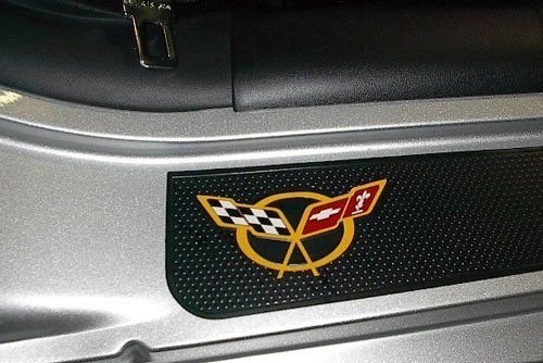 C5 Corvette Door Sill Decal - Crossed Flags Emblem Sticker