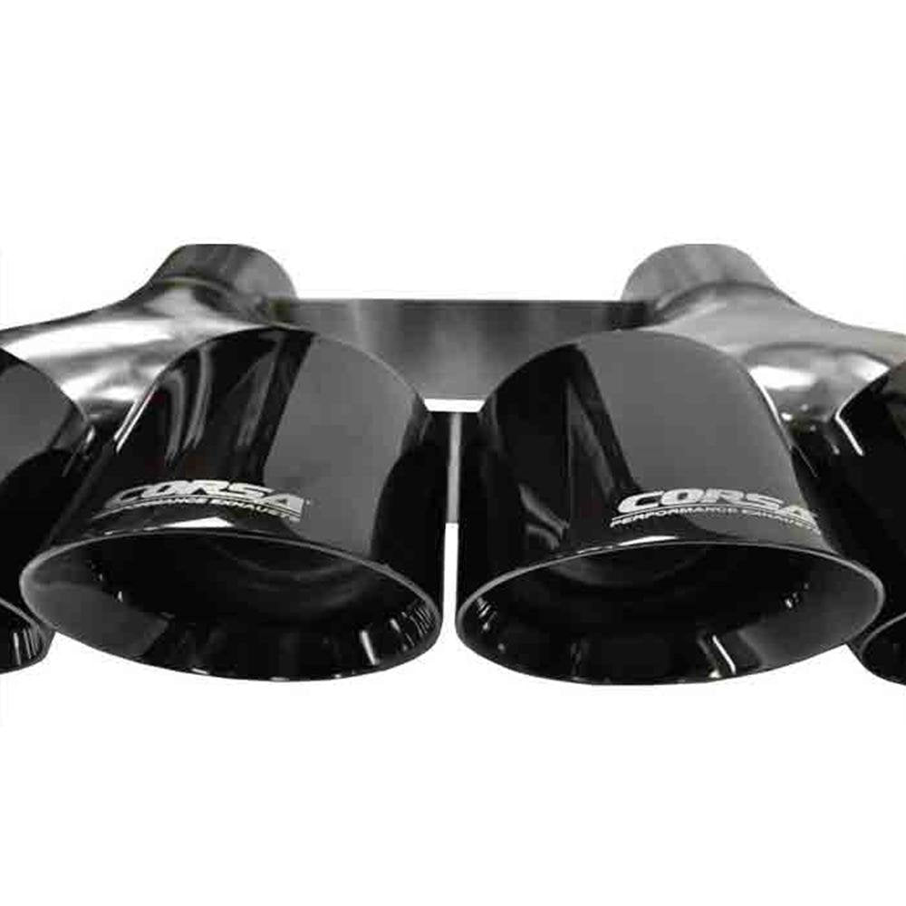 Corvette CORSA Dual Rear Exit; Quad 4.5" Black Tips : C7 Stingray, Z51, Z06, Grand Sport, ZR1-SR1 Performance