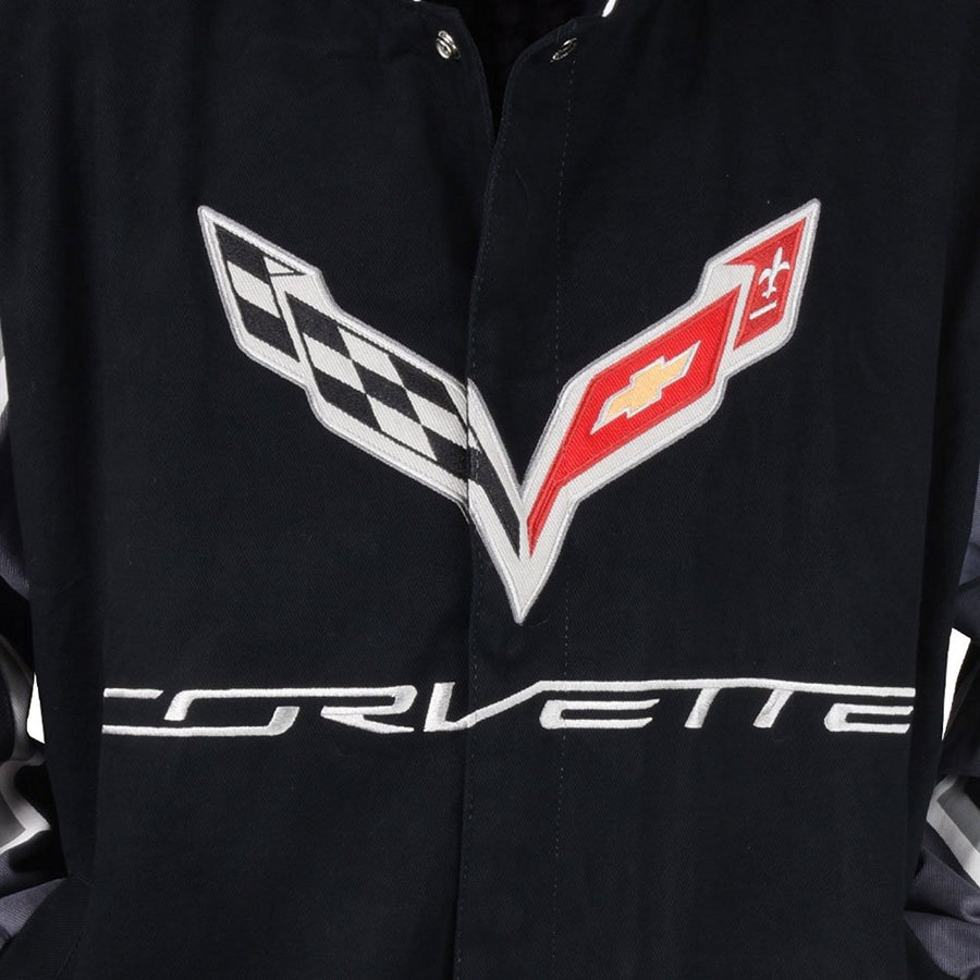 J.H. Design Corvette Racing Embroidered Cotton Jacket Black Size Large :  : Clothing, Shoes & Accessories