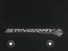 C7 Corvette Floor Mats - Black w/Stingray Logo and Tan Border Stitching