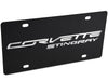 Corvette License Plate/Tags - Black Stainless Steel : C7 Stingray