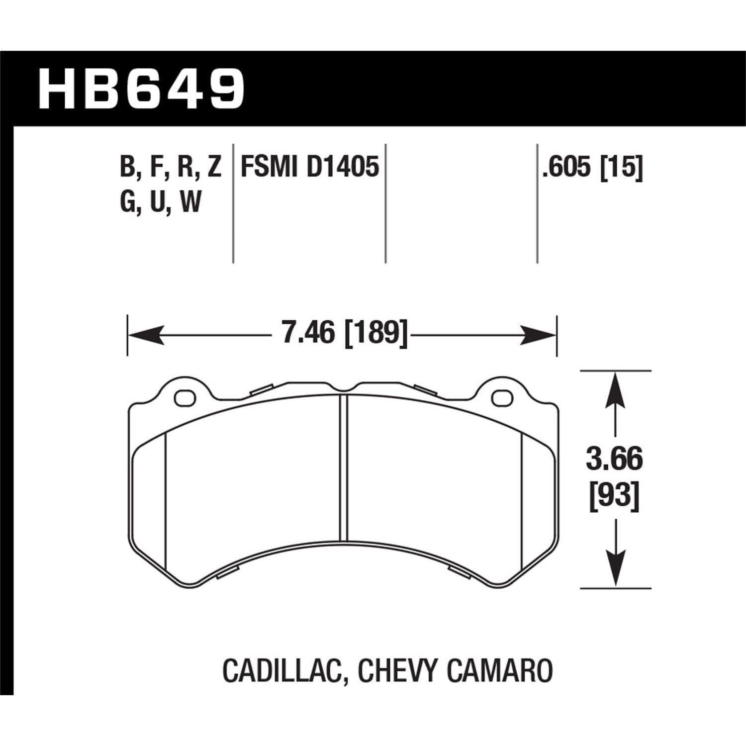 Hawk Performance HB649F.605 HPS Performance Ceramic Brake Pad-SR1 Performance
