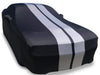 2008-2023 Dodge Challenger Ultraguard Stretch Satin Indoor Car Cover : Sport Series - Black with Gray Stripes