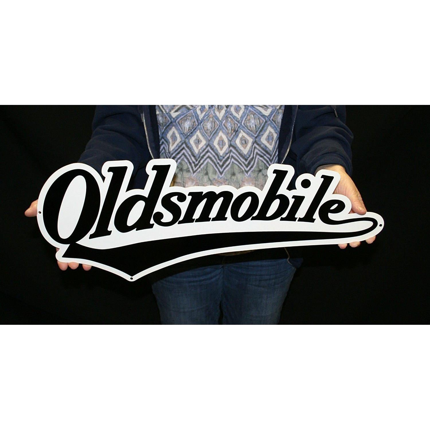 Oldsmobile Vintage Script Steel Sign 24" x 9"-SR1 Performance