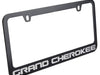 Jeep Grand Cherokee License Plate Frame - Black with Mirrored Script