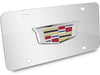 Cadillac New Crest Stainless Steel Chrome License Plate with 3D Chrome Logo