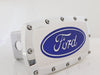 Ford F-150 Tow Hitch Cover - Billet Aluminum with Blue Logo