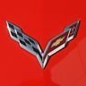 C7 Corvette Stingray GM Crossed Flags Rear Emblem : Chrome