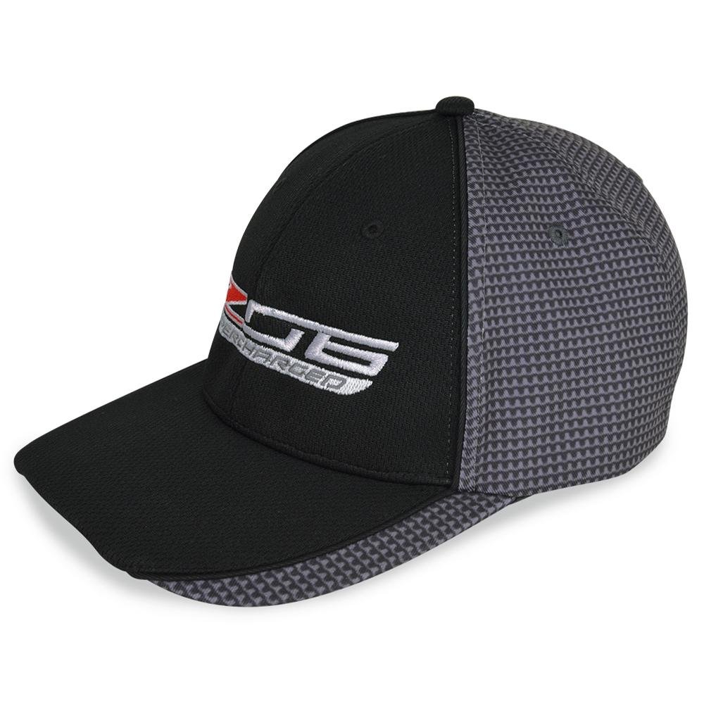 C7 Z06 Corvette Carbon Fiber Look Baseball Hat : Black