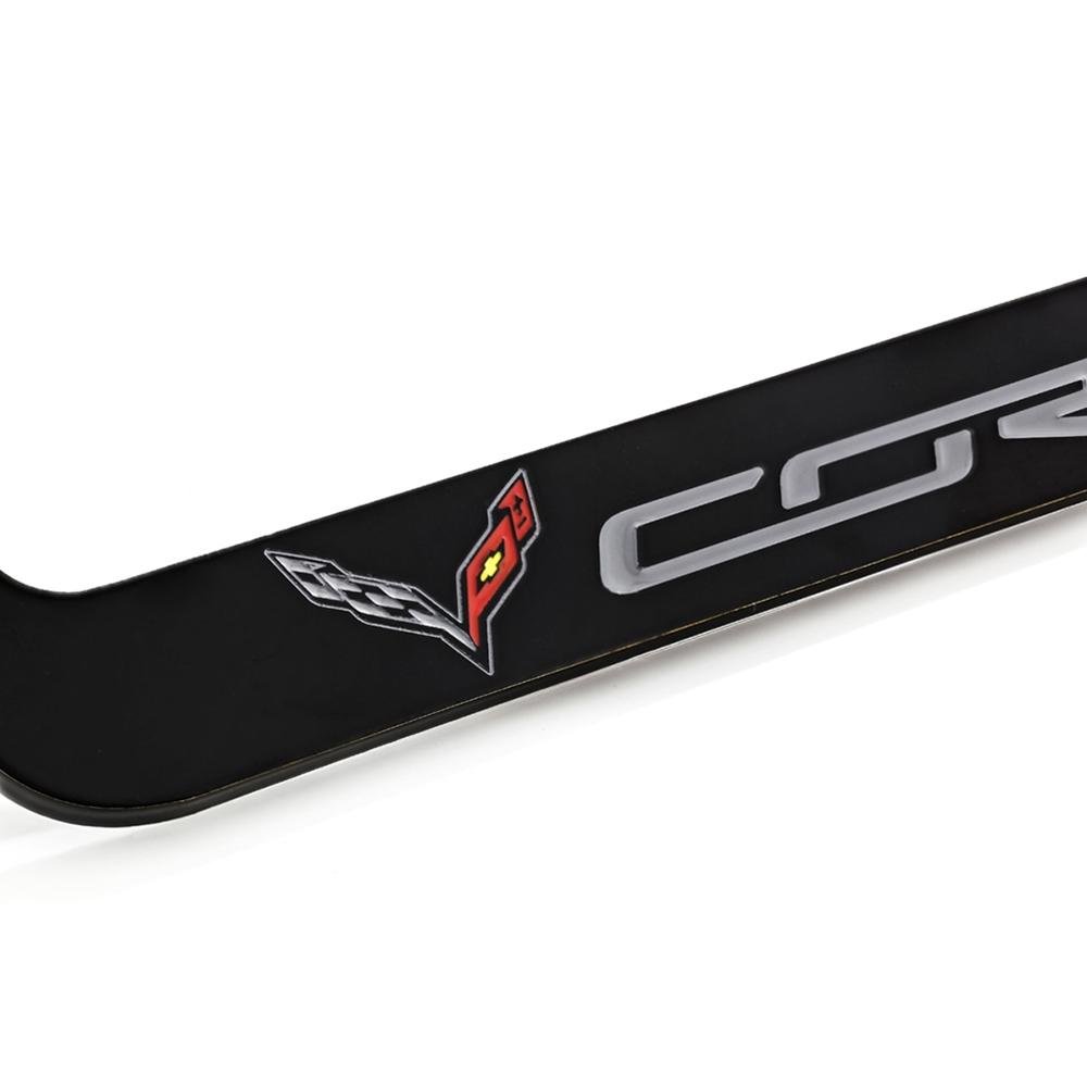 C7 Corvette Stingray License Plate Frame - Polished Black-SR1 Performance
