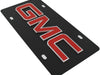 GMC License Plate - Black Steel with Red Logo