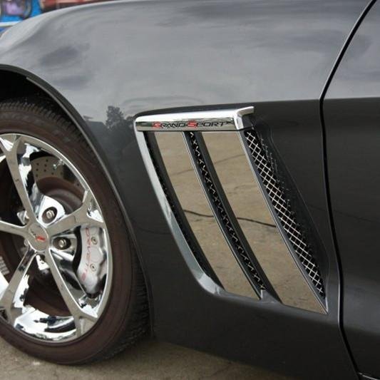 Corvette Grand Sport Fender Pillar Accent Stainless Steel : 2010-2013 Grand Sport-SR1 Performance