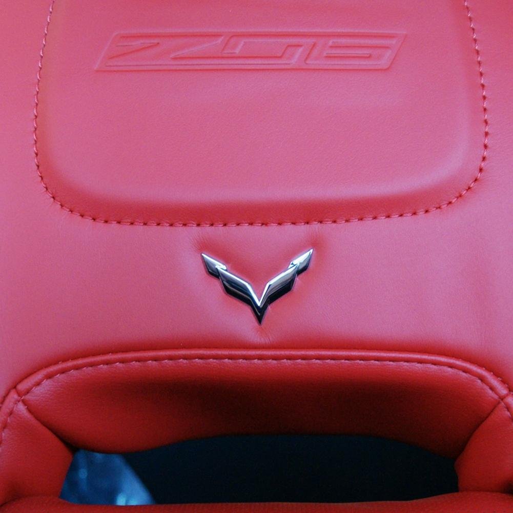 C7 Corvette Stingray Crossed Flags Seat Emblem (Pair)-SR1 Performance