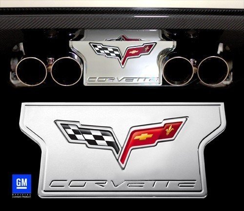 Corvette Exhaust Plate - Billet Chrome with C6 Logo : C6 Non-NPP