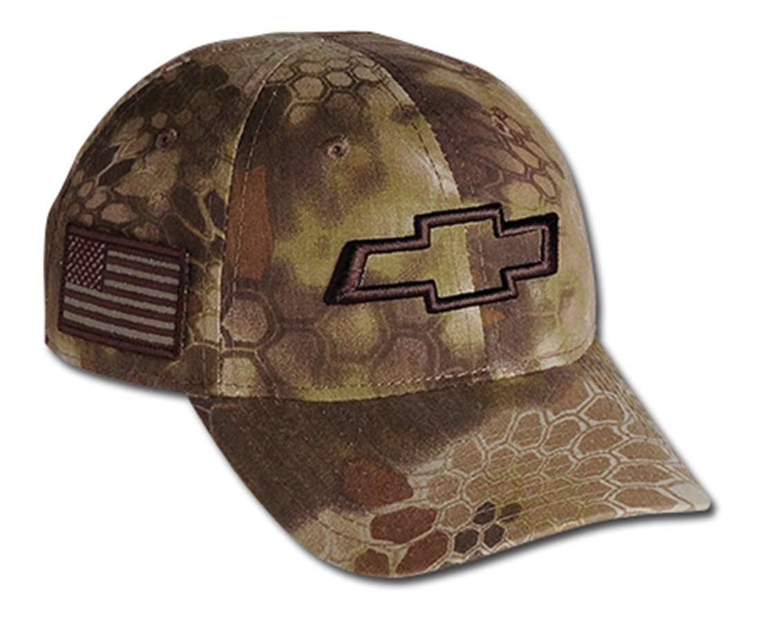 Chevrolet 3D Bowtie Tactical Camo Cap with USA Embroidered Flag Hat