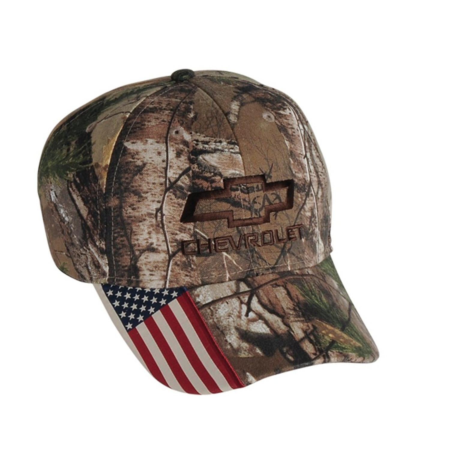 Chevrolet Bowtie Mossy Oak Camo American Flag USA Hat-SR1 Performance