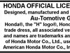 Honda Stainless Steel Chrome License Plate with 3D Chrome Logo