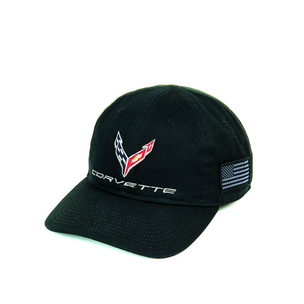 C8 Corvette Next Generation Tactical Hat with USA Flag - Black-SR1 Performance