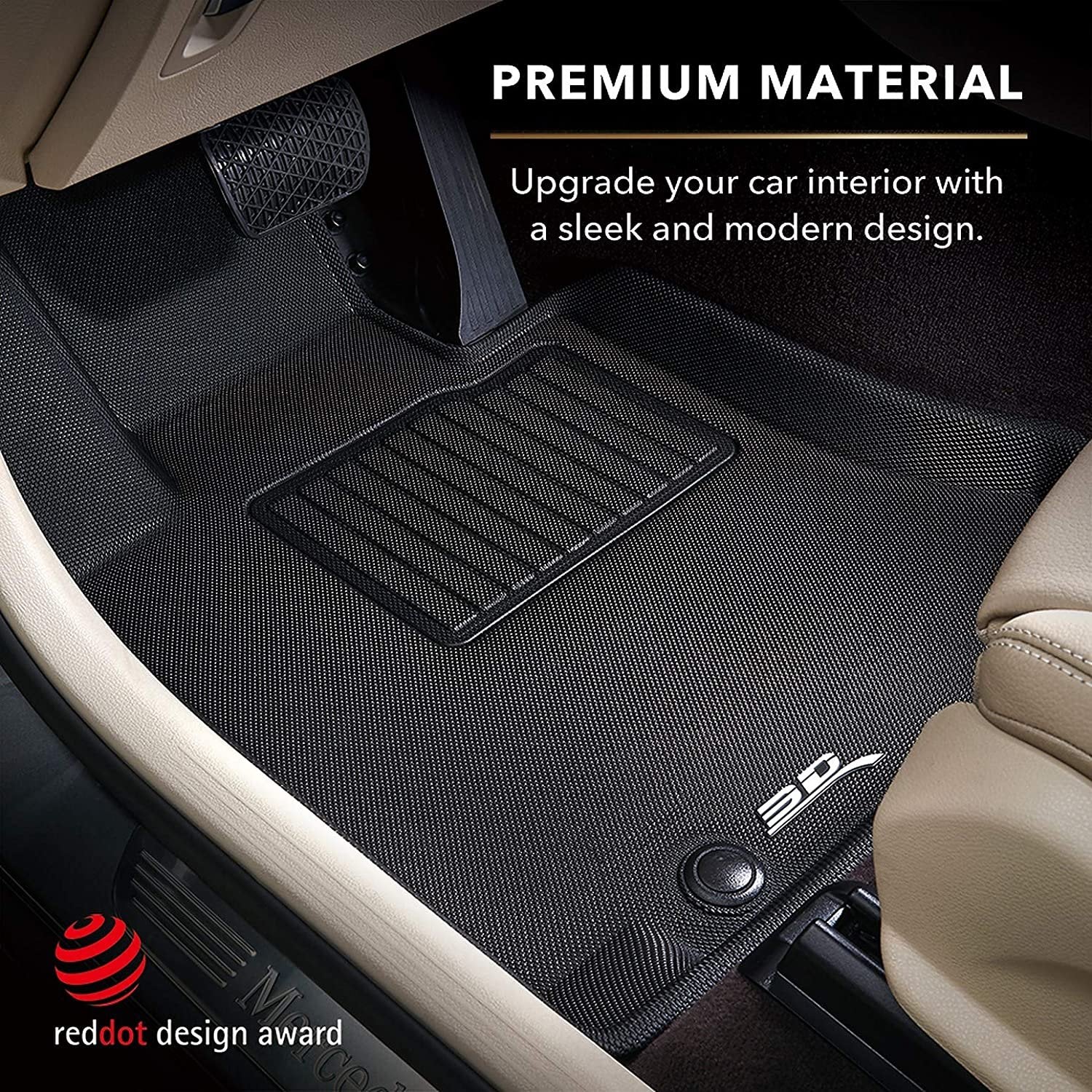 3D MAXpider Second Row Custom Fit All-Weather Floor Mat for Select Mercedes-Benz E-Class W212 Models