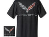 C7 Corvette Logo Flag T-shirt : Charcoal