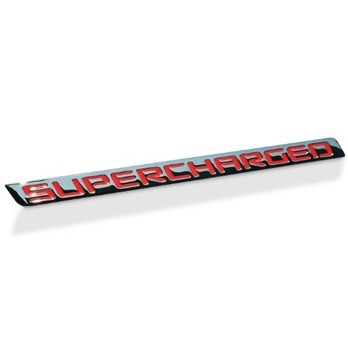 Billet Chrome Supercharged Badge - Black-SR1 Performance