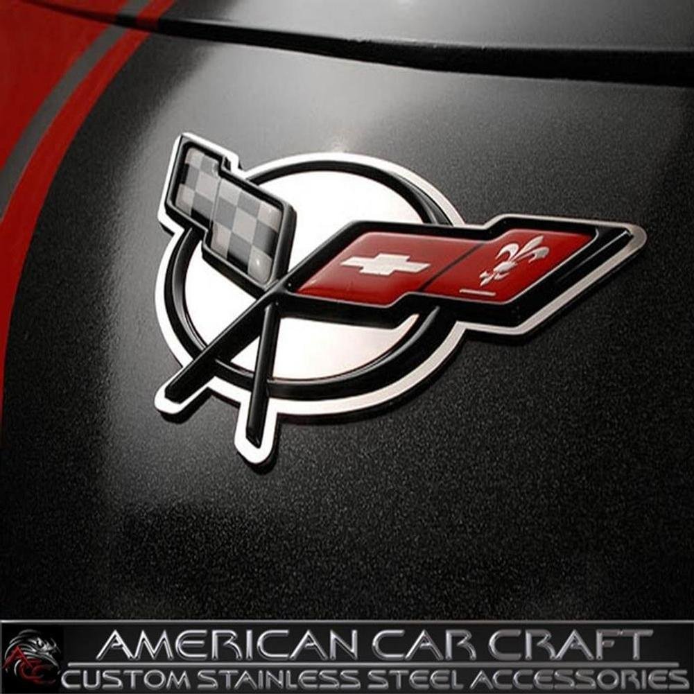 Corvette Nose Emblem Accents Polished Stainless Steel : 1997-2004 C5 & Z06-SR1 Performance