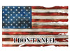 "I Don't Kneel" Patriotic American Flag Metal Sign Red, White, & Blue - 24" x 15"