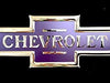 Chevy Classic Bowtie Stainless Steel Wall Hanging Sign Chrome/Blue : 22" x 8.5"