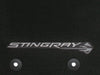 C7 Corvette Floor Mats - Black w/Stingray Logo and Tan Border Stitching