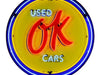 OK Used Cars Neon Sign in a Metal Can : 36in