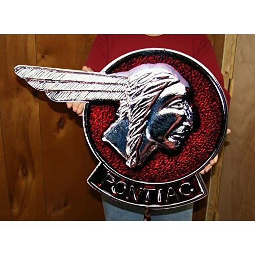 Pontiac Chief Head Vintage Metal Sign - 25" x 19"-SR1 Performance