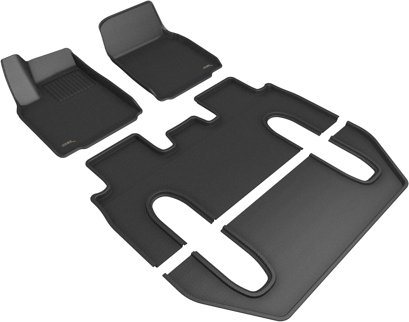 2023 Tesla Model X 3D MAXpider Custom Fit All Weather Kagu Floor Mats - Black